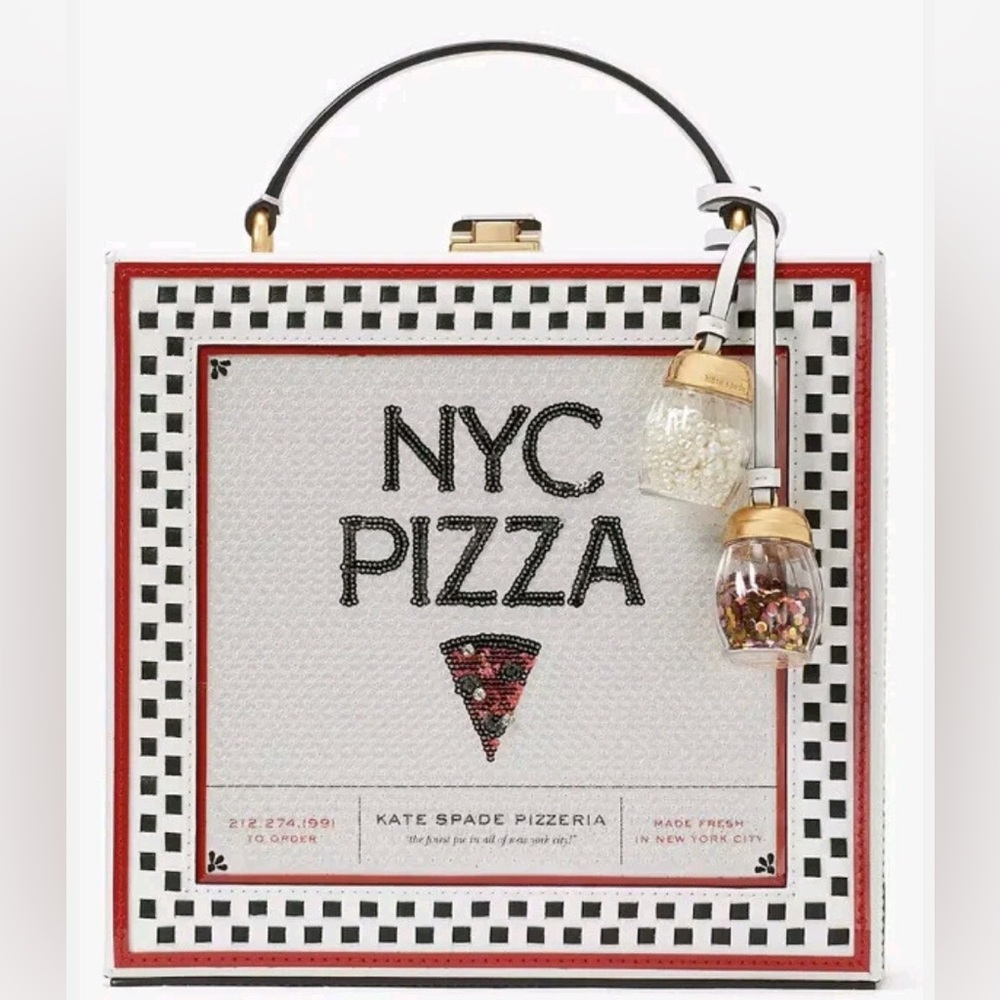 RARE Kate Spade 3-D Pizza Box Top-Handle 🍕 🍕🍕🍕🍕🍕🍕🍕🍕🍕🍕🍕